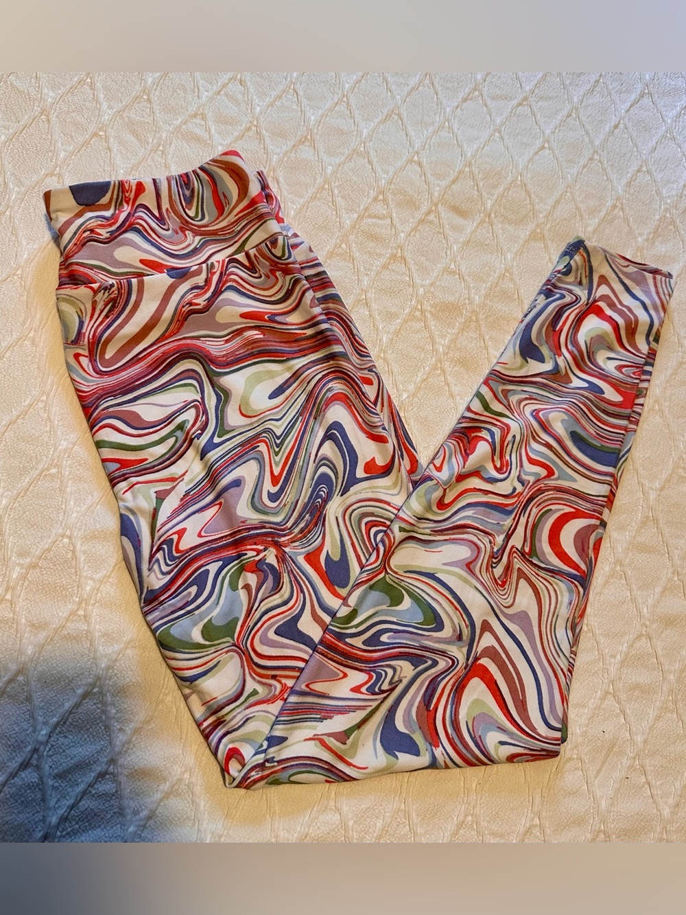 eye candy Multicolor Swirl Leggings - Red, Blue, Green, Purple
